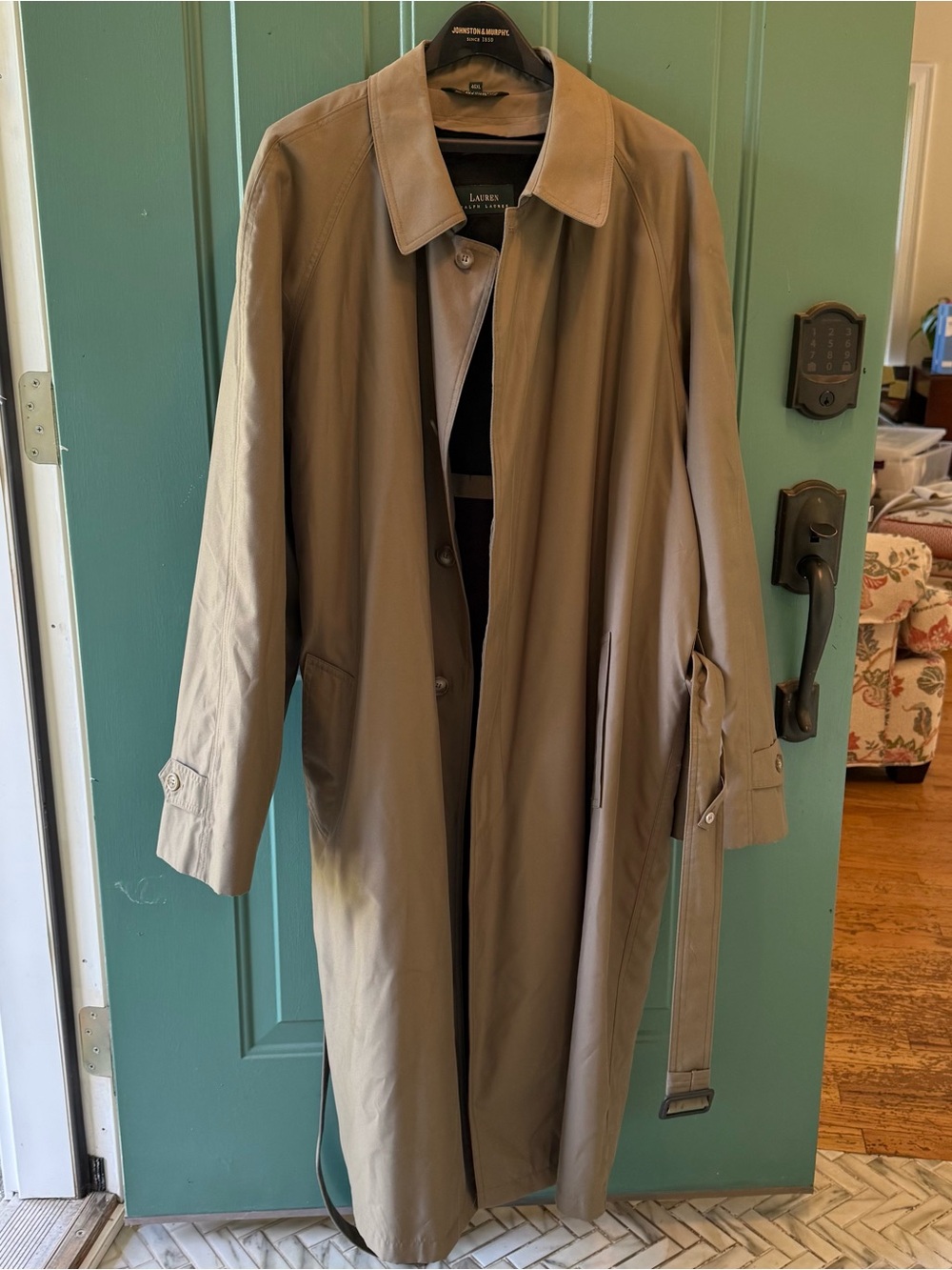Ralph Lauren Khaki/Tan Long Trench Coat - Picture 3 of 6